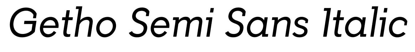 Getho Semi Sans Italic
